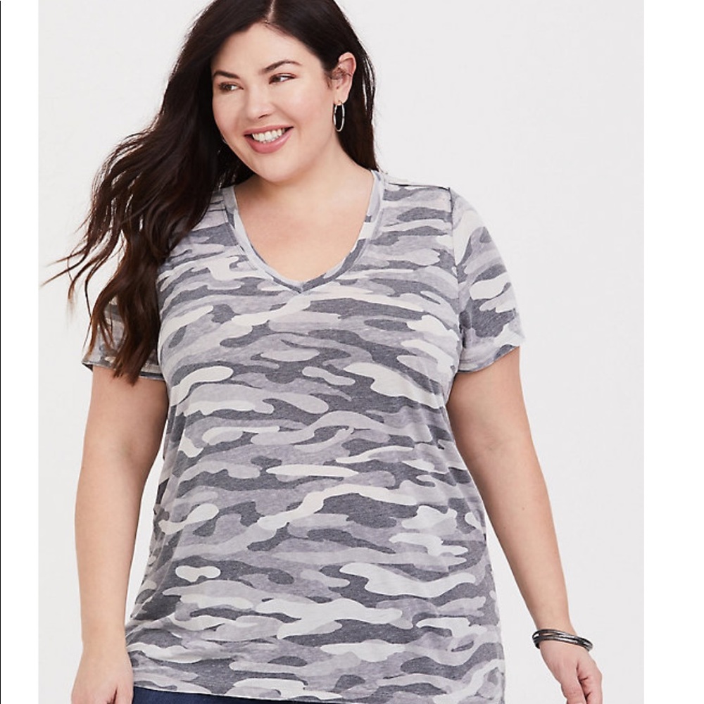 Torrid classic fit burnout camo t shirt